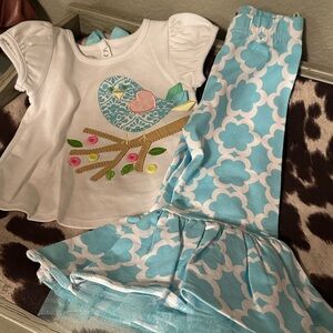 Mud pie shirt and flare pants 9-12 months